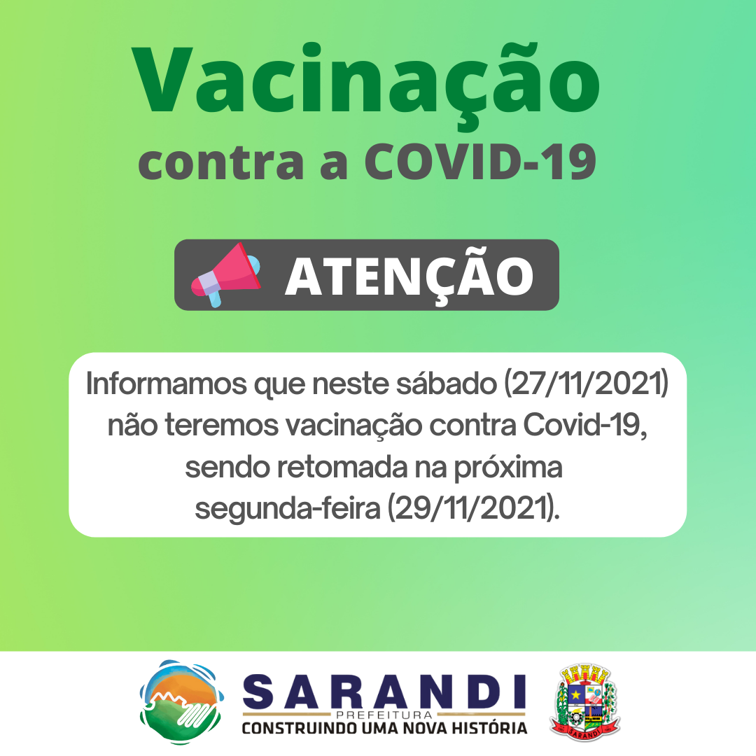 Comunicado vacinação contra Covid-19